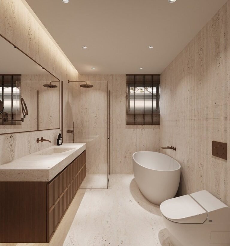 Bathroom in travertine
